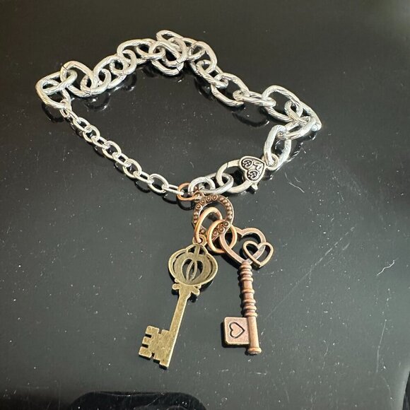 Key FOB Keys Lock Handmade Silver Necklace Choker Punk Rocker Gift NWT Steampunk - Picture 8 of 11